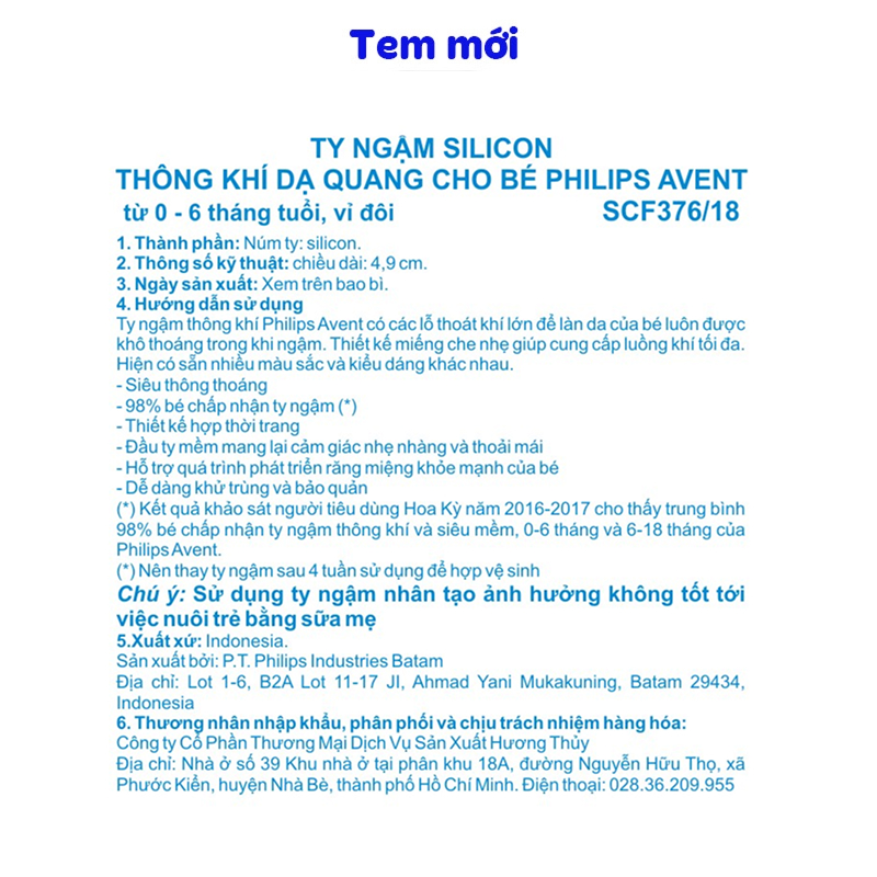 Bộ 2 ti ngậm Philips Avent dạ quang SCF376/13 (6 - 18 tháng) - Hình ngôi sao, mặt trăng 20
